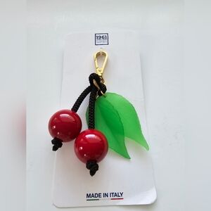 Cherry Purse Charm Large Cherries Made In Italy New
